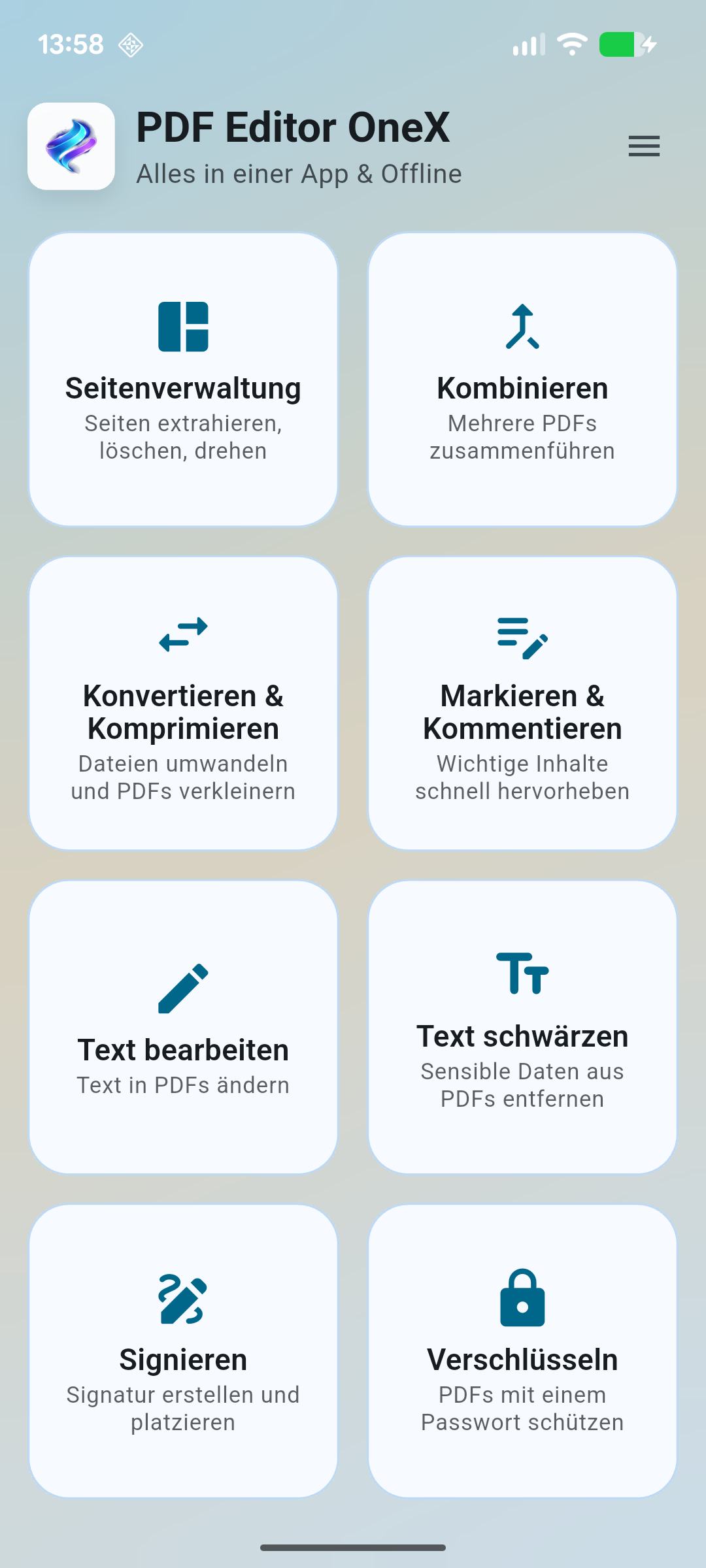 PDF Editor OneX Vorschau