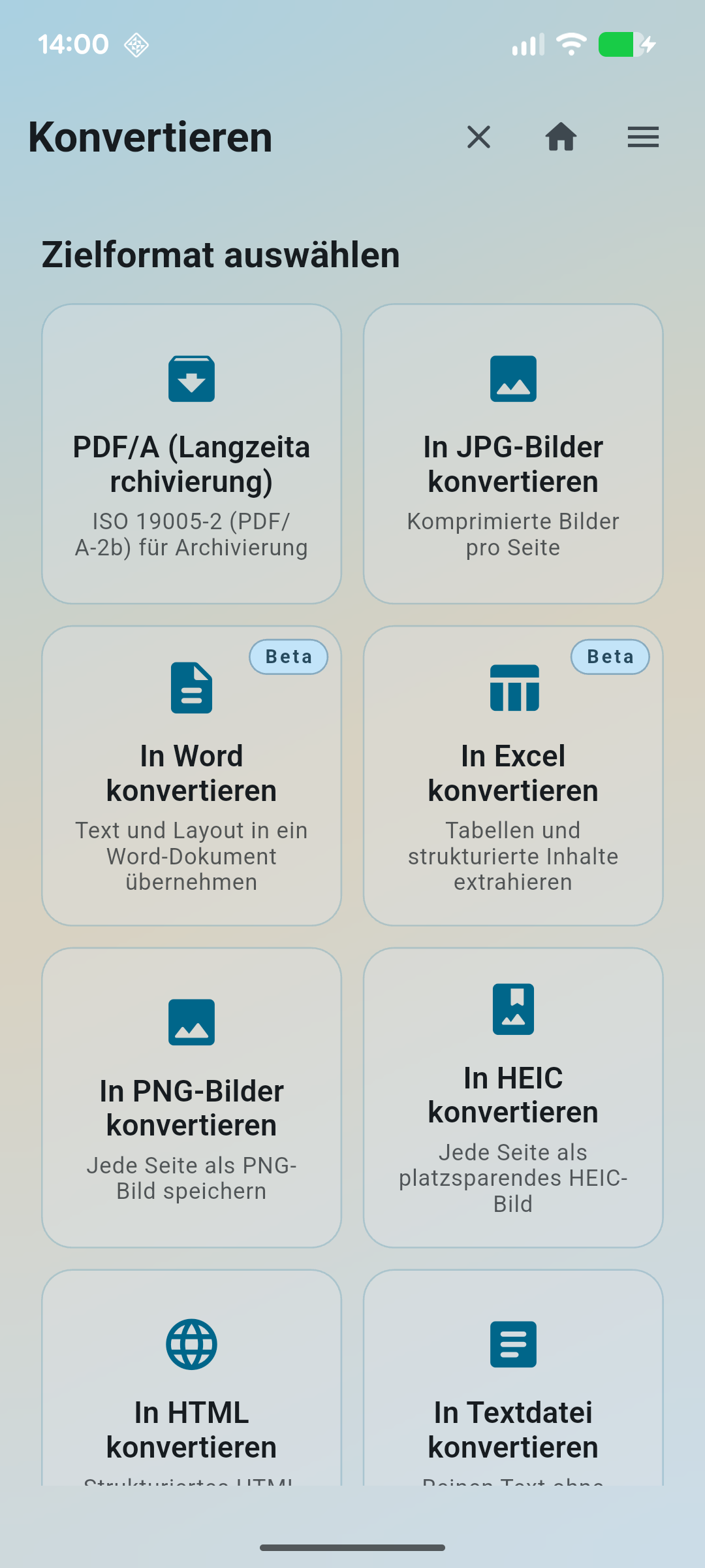 PDF Editor OneX Konvertieren