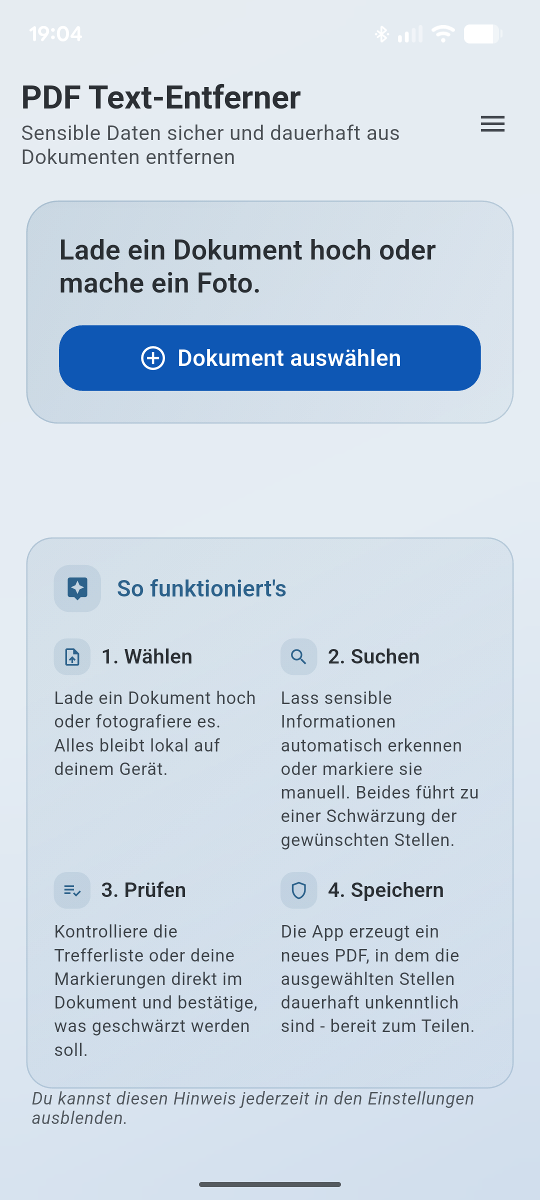 PDF Text-Entferner Vorschau