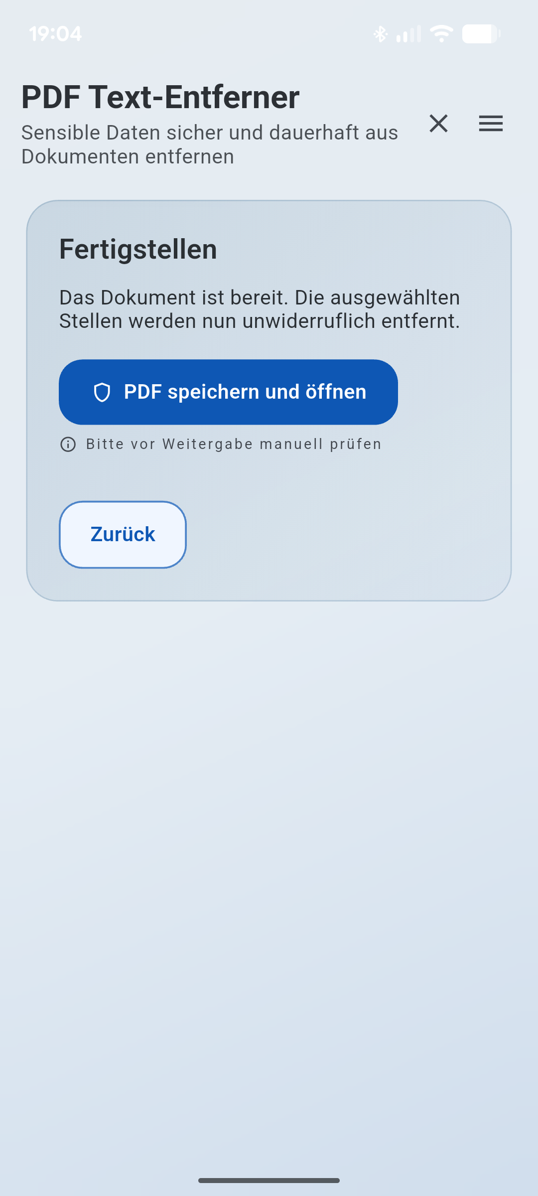 PDF Text Remover Export