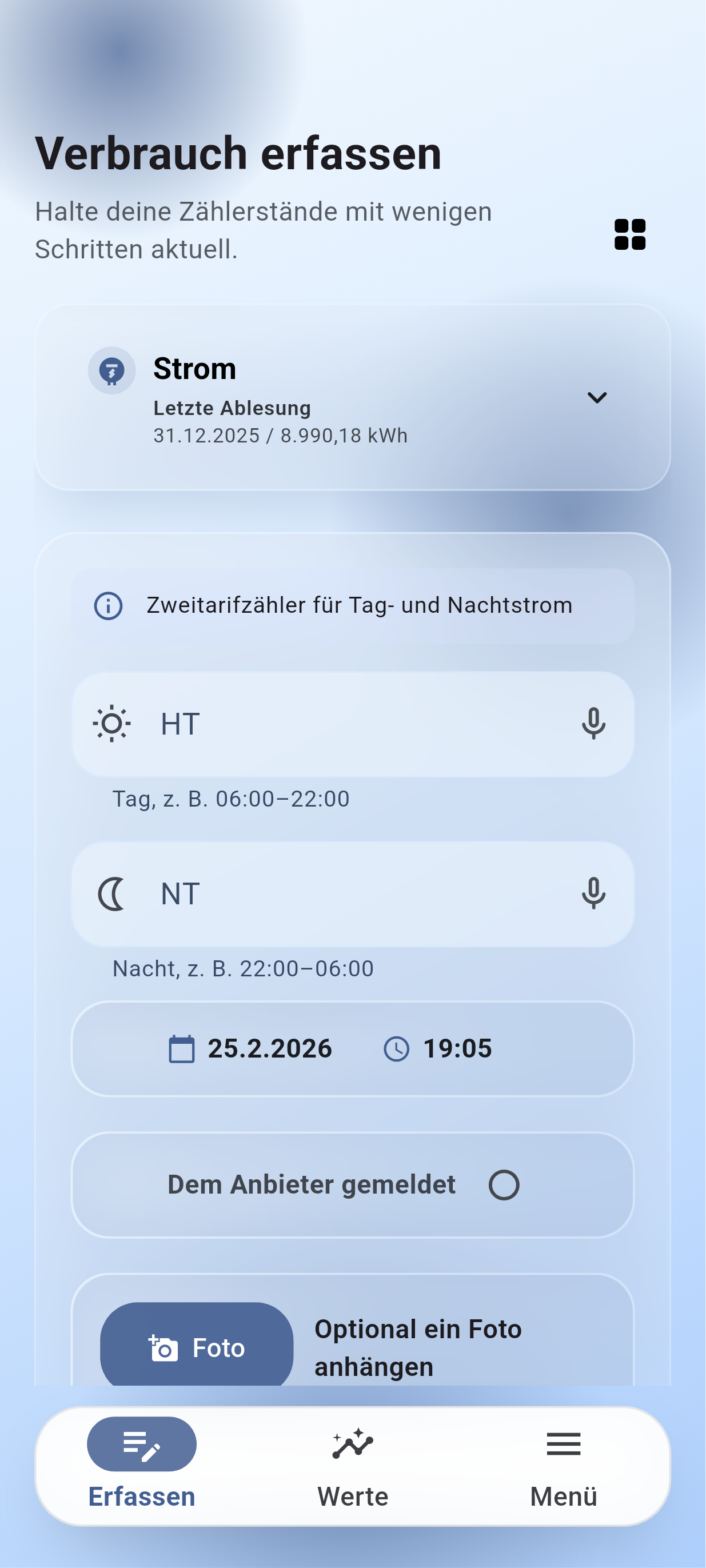 Zählerstand: Strom Gas Wasser Vorschau